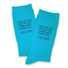 2 year anniversary turquoise socks personalized with a wedding date