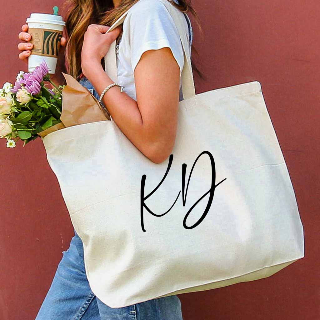 Kappa Delta sorority nickname custom printed on roomy canvas tote bag is a great accessory for your college years.