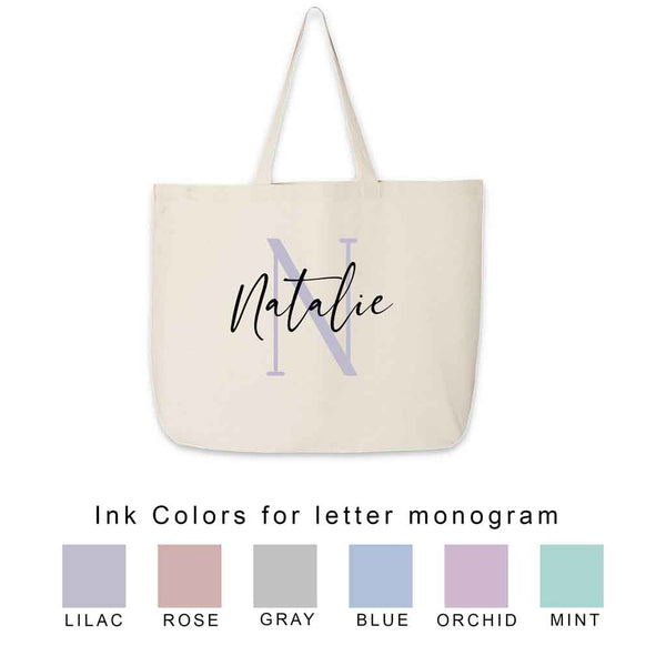 Bridal Party Tote Personalized with a Stylized Name – Sockprints