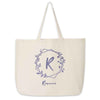Bridal party large tote bag personalized with a stylized monogram and name.