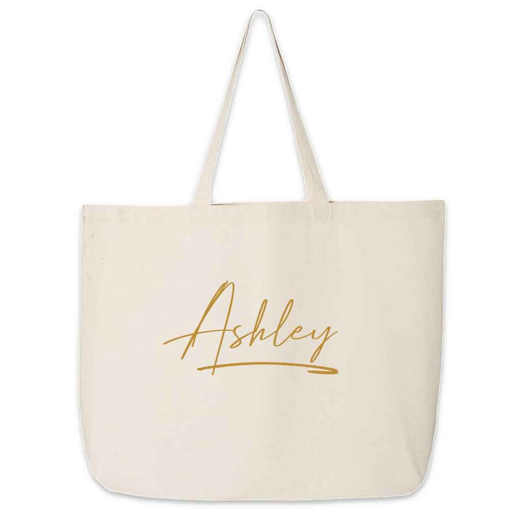 Bridal Party Tote Personalized with a Stylized Name – Sockprints