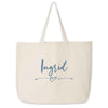 Cute canvas tote bag for the bridal party personalized with your name.