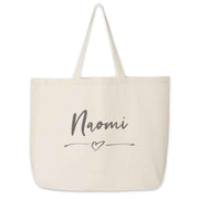 Canvas tote bag digitally printed with your name.