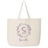 Custom printed tote bag for the bridal party personalized with your monogram and name.
