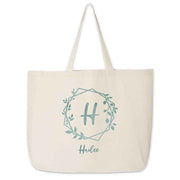 Bridal party large roomy tote bag personalized with your name.