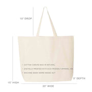 Tote bag sizing chart