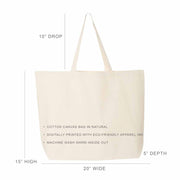 Roomy 100% cotton sorority canvas tote bag