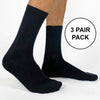 Sockprints basic black cotton ribbed crew socks blank as is sold in a three pair pack same size and color.