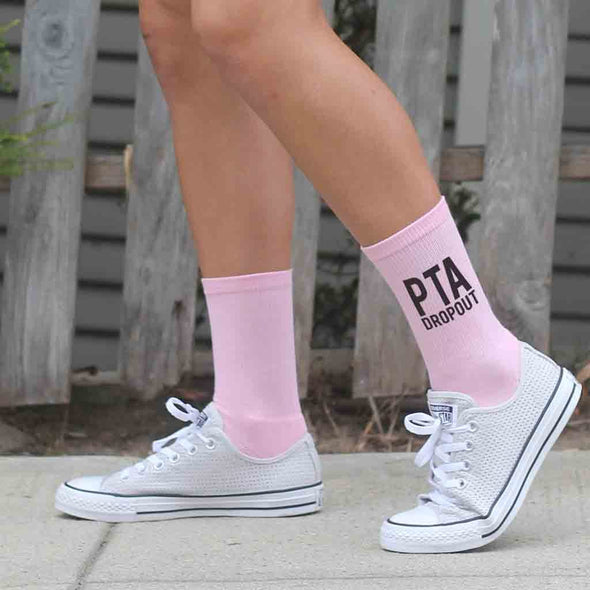 Pink cotton crew socks for a fun mother's day gift