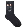 Custom printed Mister and Mister wedding socks with photos and date.