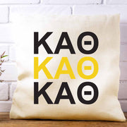 Kappa Alpha Theta sorority letters digitally printed in sorority colors on white or natural cotton throw pillow cover makes a great affordable gift idea.