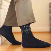 Customized father of the groom wedding socks with colored ink.