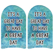 It's a great day to have a great day tie dye design digitally printed on no show socks.