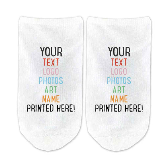 Create your own custom printed no show gripper socks.
