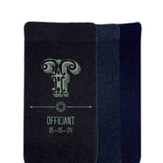 Personalized steampunk groomsmen socks for the wedding party custom printed with gear style design on special socks for your wedding party gifts.