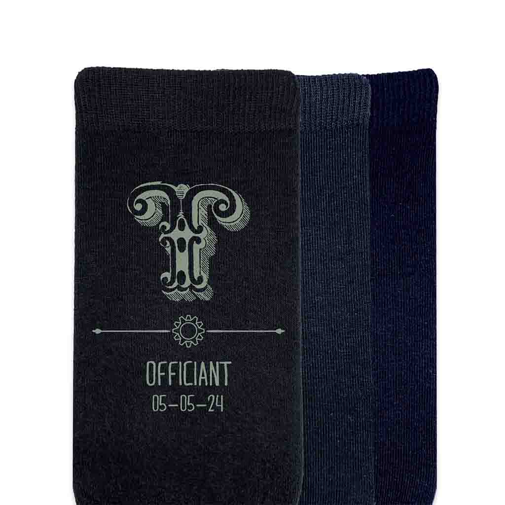 Personalized steampunk groomsmen socks for the wedding party custom printed with gear style design on special socks for your wedding party gifts.