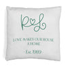 Fun throw pillow cover custom printed design with your date and initials.