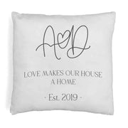 Fun throw pillow cover custom printed design personalized with your date and initials.