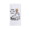 King of the Grill custom photo dishtowel for the grill master personalized gift set with monogram initial.