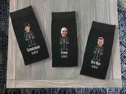 Wedding Party Photo Head Socks custom printed on cotton dress socks available in black, charcoal or navy