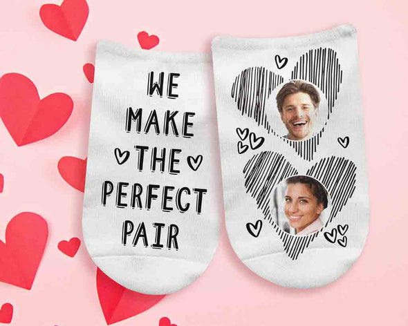 We make the perfect pair personalized with your photos on no show socks.
