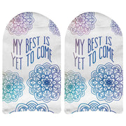 My best is yet to come design digitally printed on white cotton no show socks.