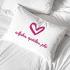 Alpha Epsilon Phi sorority name with heart design custom printed on cotton pillowcase