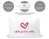 Alpha Gamma Delta sorority name and heart design custom printed on pillowcase