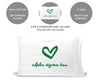 Alpha Sigma Tau sorority name and heart design custom printed on pillowcase