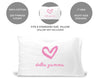 Delta Gamma sorority name and heart design custom printed on pillowcase