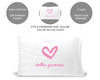 Delta Gamma sorority name and heart design custom printed on pillowcase