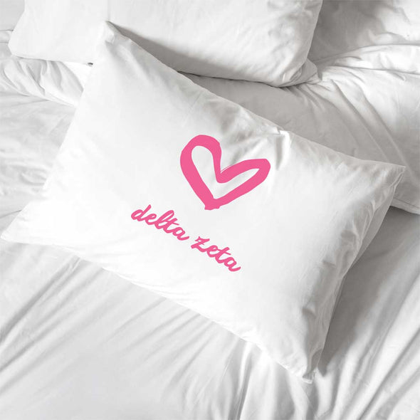 Delta Zeta sorority name custom printed on pillowcase