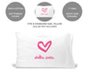 Delta Zeta sorority name and heart design custom printed on pillowcase