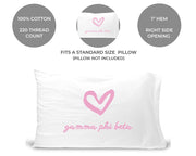 Gamma Phi Beta sorority name and heart design custom printed on pillowcase