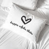 Kappa Alpha Theta sorority name with heart design custom printed on pillowcase