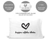 Kappa Alpha Theta sorority name and heart design custom printed on pillowcase