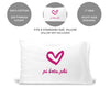 Pi Beta Phi sorority name and heart design custom printed on standard pillowcase