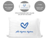 Phi Sigma Sigma sorority name and heart design custom printed on standard pillowcase