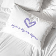 Sigma Sigma Sigma sorority name custom printed on pillowcase