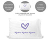 Sigma Sigma Sigma sorority name and heart design custom printed on pillowcase