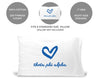 Theta Phi Alpha sorority name and heart design custom printed on standard pillowcase
