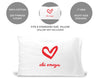 Chi Omega sorority name and heart design custom printed on pillowcase