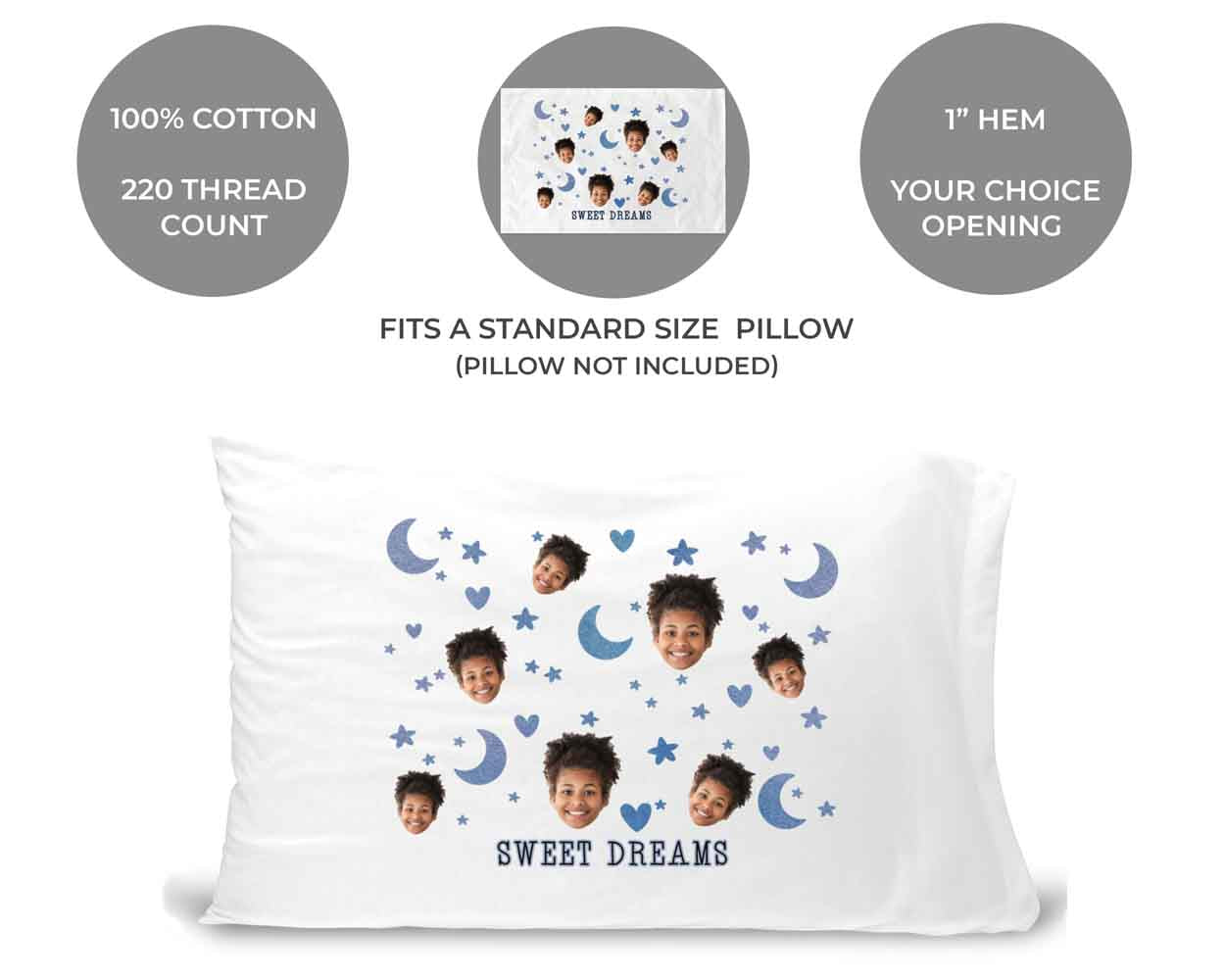 Personalized Custom Printed Pillowcase With Your Photos