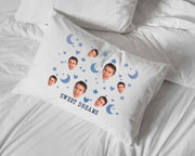 Sweet dreams with your photo face cropped in all over design custom printed and personalized makes a great gift for your boyfriend.