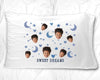 Cute white cotton pillowcase digitally printed with sweet dreams and your photo face cropped and printed in all over design makes a great gift for your child.