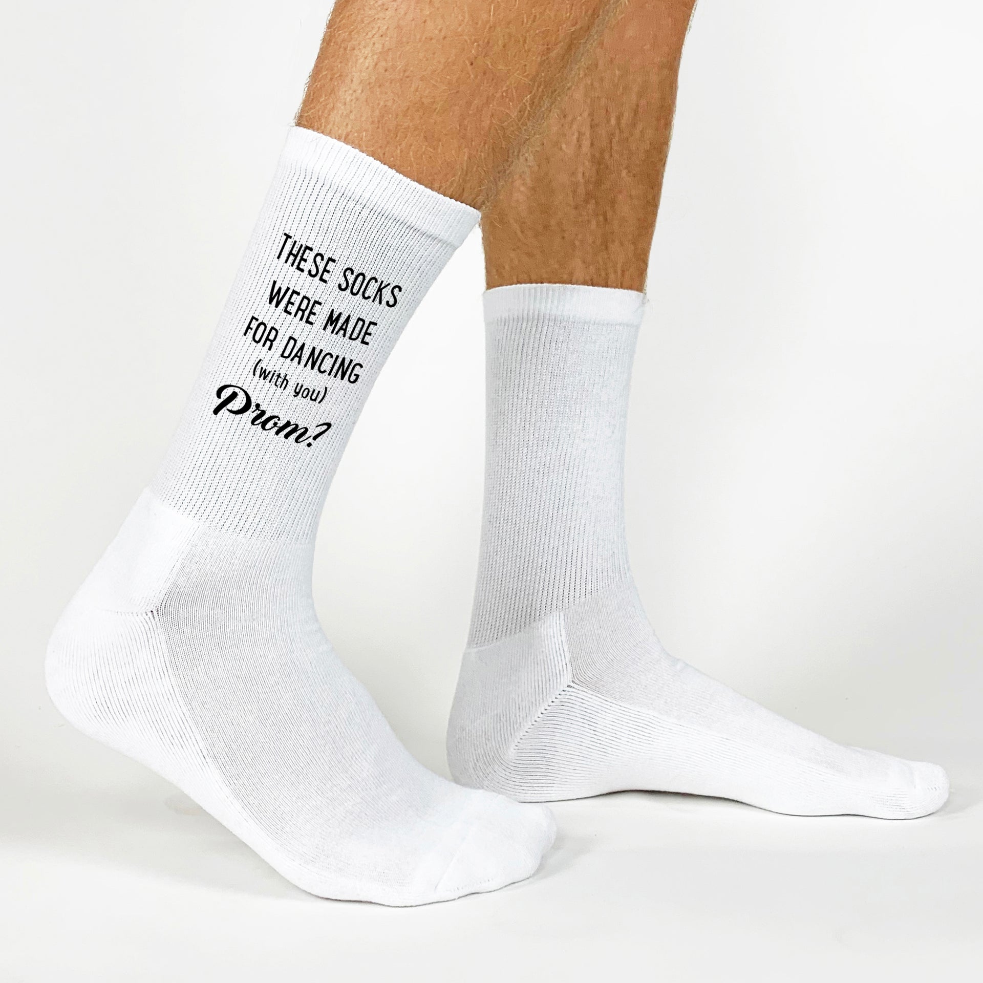 My Goal is Prom - PROMposal Socks - White Cotton Socks