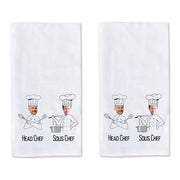 Head Chef and Sous Chef design digitally printed design with your own photo face digitally printed on kitchen towel.