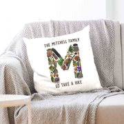 Home decor pillow cover custom printed and personalized with your name and initial.