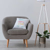 Personalized throw pillow cover digitally printed with happy happy two years design and your wedding date.