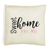 Sweet home Phi Mu custom throw pillow cover digitally printed on white or natural cover.